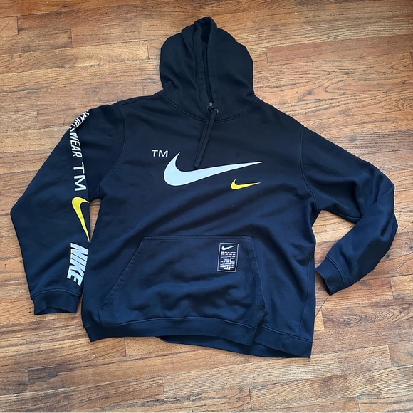 Nike Other - Nike Men's Black and Yellow Graphic Hoodie